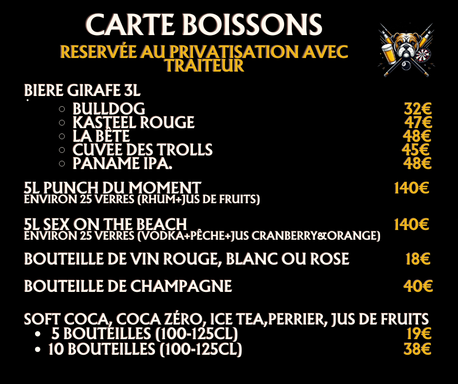CARTE BOISSONS